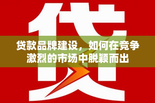 文水贷款品牌建设，如何在竞争激烈的市场中脱颖而出