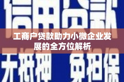 文水工商户贷款助力小微企业发展的全方位解析