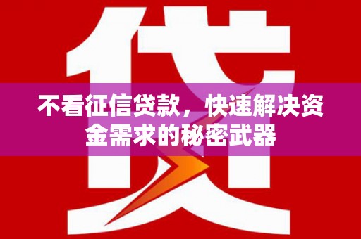 文水不看征信贷款，快速解决资金需求的秘密武器