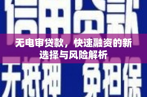 文水无电审贷款，快速融资的新选择与风险解析