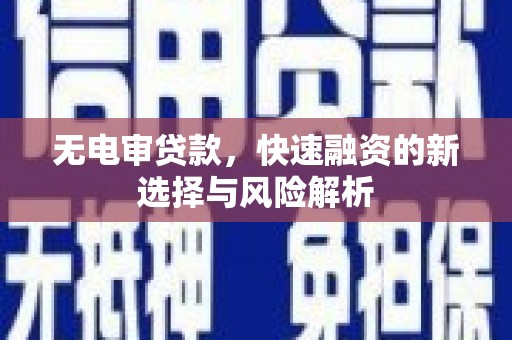 文水无电审贷款，快速融资的新选择与风险解析