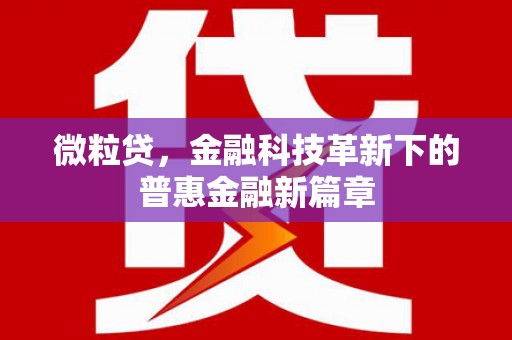 文水微粒贷，金融科技革新下的普惠金融新篇章